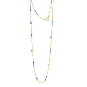 Lord Jewelry Multi Sapphire Enamel Necklace