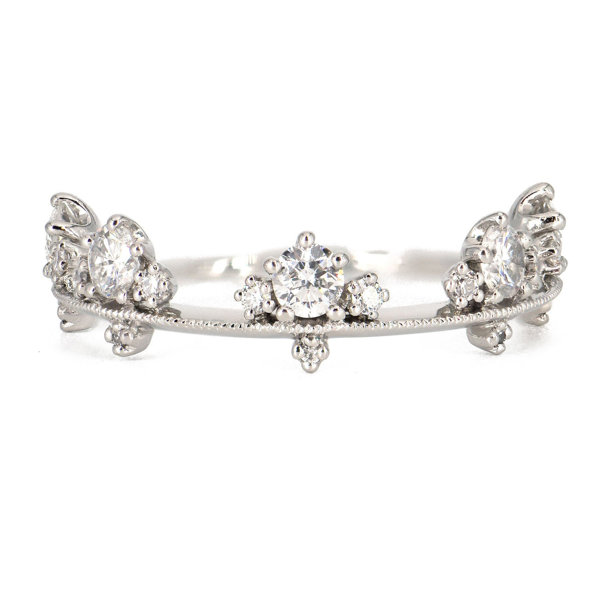 Kataoka Platinum Diamond Crown Ring | Shop Alchemy Jewelry Store 