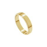 Alchemy 4mm Flat 18k Yellow Gold Stepped Edge Band