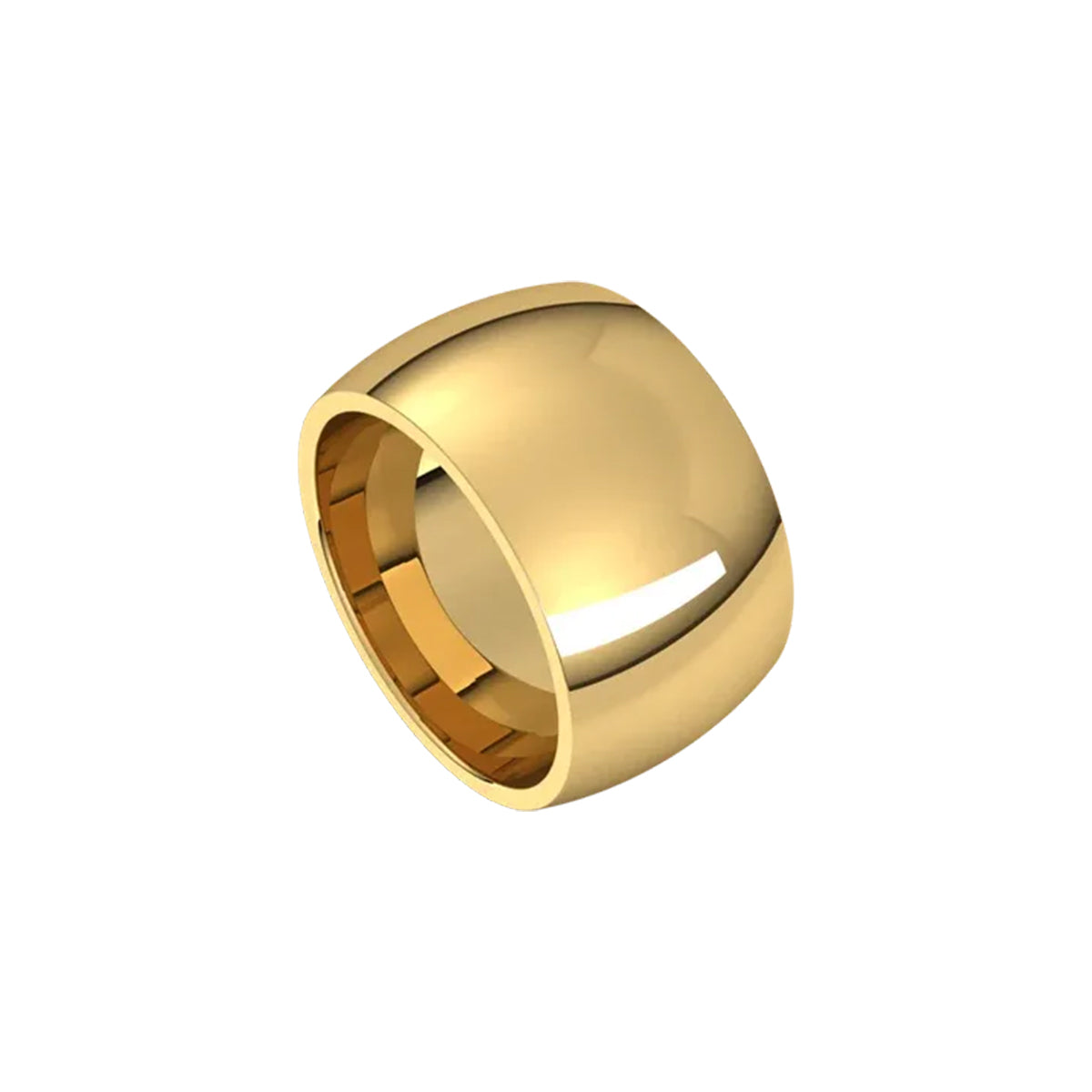 Alchemy 12mm Half Round 18k Yellow Gold Band