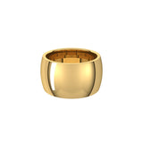 Alchemy 12mm Half Round 18k Yellow Gold Band