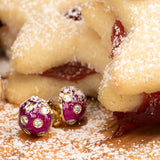 Lord Purple Button Earrings