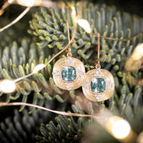 Erika Winters Thea Halo Drop Earrings with Montana Sapphires