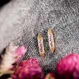 Erika Winters Estella French Cut Pink Sapphire Bar Studs