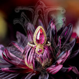 Zaffiro Tourmaline, Cherry Spinel and Sapphire Ring