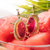 Audrius Krulis Watermelon Tourmaline Slice Earrings