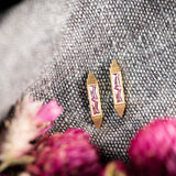 Erika Winters Estella French Cut Pink Sapphire Bar Studs