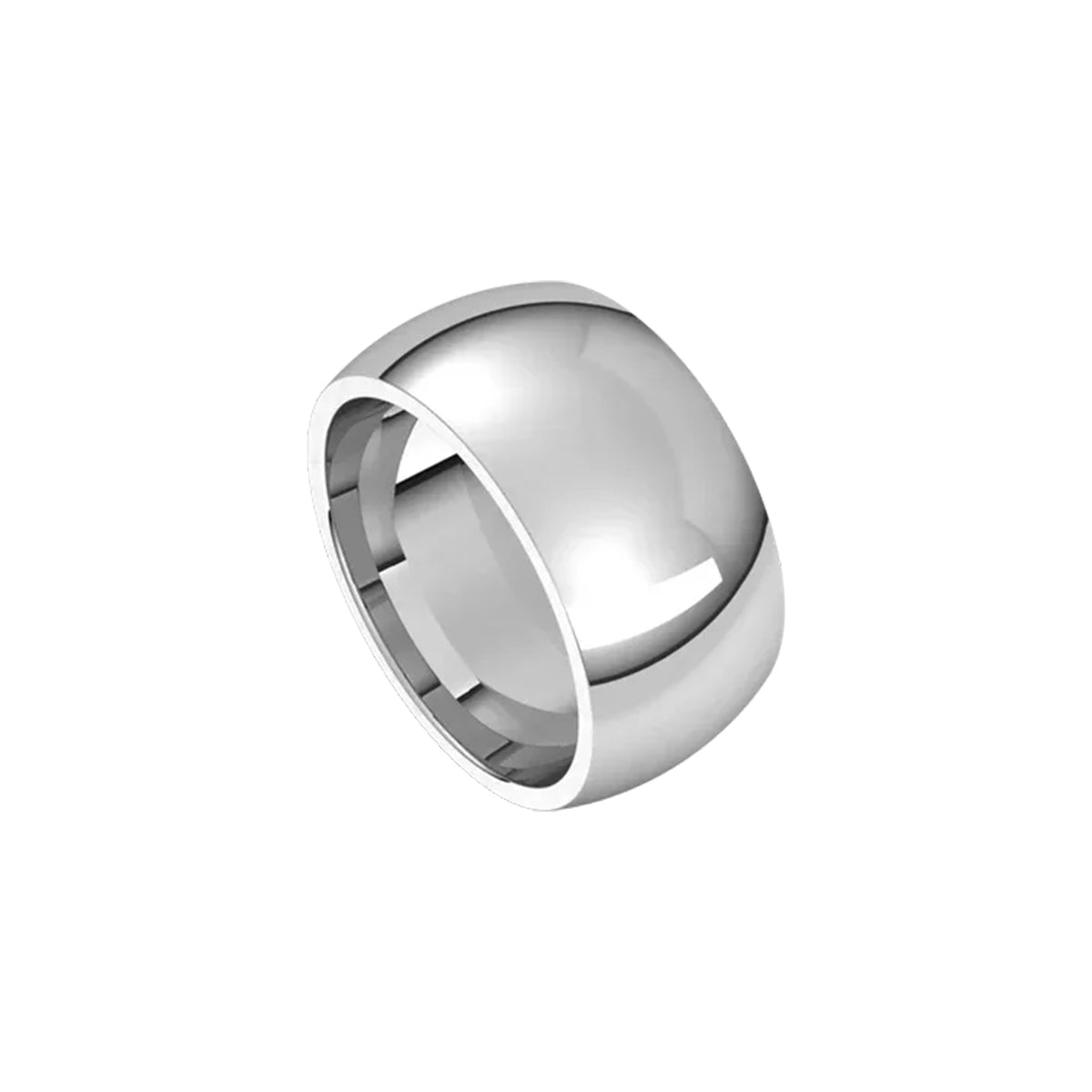 Alchemy 10mm Half Round 18k White Gold Band
