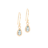 Anne Sportun Boulder Bezel Pear Drop Earrings Aquamarine