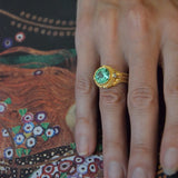 Kent Raible Seafoam Tourmaline Prayer Wheel Ring