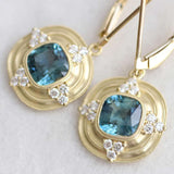Erika Winters Thea Halo Drop Earrings with Montana Sapphires