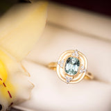 Erika Winters Thea Halo Ring with Montana Sapphire