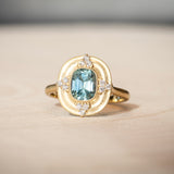 Erika Winters Thea Halo Ring with Montana Sapphire