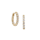 In and Out Diamond Oval Hoops