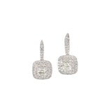 Cushion Pave Lever Back Earrings