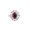 Ruby with Pear Halo Ring