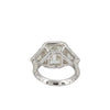 3-Stone Cushion Pave Halo Ring