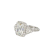 3-Stone Cushion Pave Halo Ring
