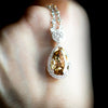 Fancy Brown Yellow Pear Diamond Necklace