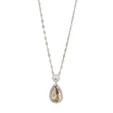 Fancy Brown Yellow Pear Diamond Necklace