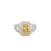 Fancy Yellow Diamond with Half Moons Ring