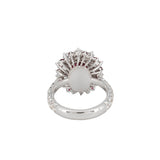 Ruby with Pear Halo Ring