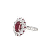 Ruby with Pear Halo Ring