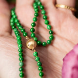 Jade Necklace with Ball Clasp