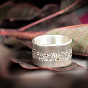 Silver Wide Unisex Diamond Band by Adel Chefridi, Lifestyle View