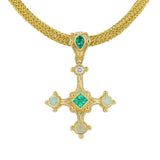 Kent Raible Emerald Cross Pendant