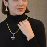Kent Raible Emerald Cross Pendant