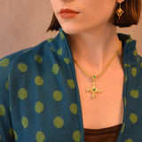 Kent Raible Emerald Cross Pendant