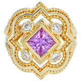 Kent Raible Princess Pink Sapphire Cocktail Ring