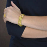 Kent Raible Triple Strand Ruby and Diamond Bracelet