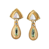 Kent Raible Moonstone and Afghan Tourmaline Earrings