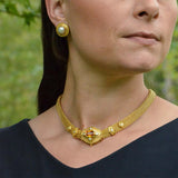 Kent Raible Golden Sapphire Woven Necklace