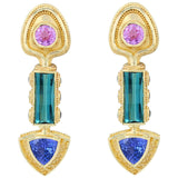 Kent Raible Multi Gemstone Drop Earrings
