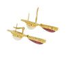 Kent Raible Rubellite and Mabe Pearl Earrings