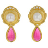 Kent Raible Rubellite and Mabe Pearl Earrings