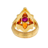 Kent Raible Ruby and Mandarin Garnet Ring