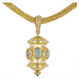 Kent Raible Opal Prayer Wheel Pendant