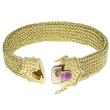 Kent Raible Pink Sapphire Woven Chain Bracelet