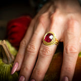 Kent Raible Buff Cabochon Tourmaline Ring