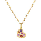 Lauren K Multi Sapphire Heart Necklace