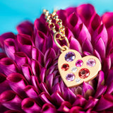 Lauren K Multi Sapphire Heart Necklace
