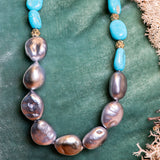 Lauren K South Sea Pearl & Turquoise Necklace