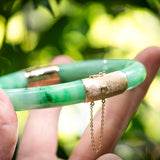 Mason-Kay Jade Hinged Bangle Green
