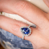 Pear Sapphire Halo Ring