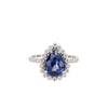 Pear Sapphire Halo Ring