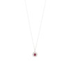 Ruby Scalloped Halo Necklace